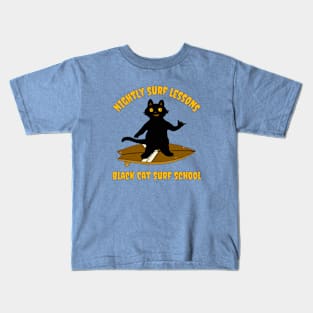 Black Cat Surf School Kids T-Shirt